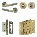 Complete Venice Door Handle Pack - Bathroom - Antique Brass - JE-F6A3-AB - Choice Handles