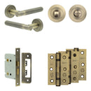 Complete Venice Door Handle Pack - Bathroom - Antique Brass - JE-F6B3-AB - Choice Handles