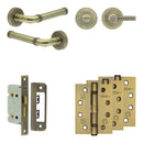 Complete Midtown Door Handle Pack - Bathroom - Antique Brass - JE-G5A1-AB - Choice Handles