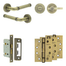 Complete Midtown Door Handle Pack - Bathroom - Antique Brass - JE-G5A2-AB - Choice Handles