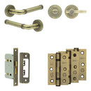 Complete Midtown Door Handle Pack - Bathroom - Antique Brass - JE-G5B2-AB - Choice Handles