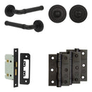Complete Midtown Door Handle Pack - Bathroom - Black - JE-G5B3-MB - Choice Handles