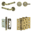 Complete Midtown Door Handle Pack - Bathroom - Antique Brass - JE-G6A1-AB - Choice Handles