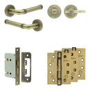 Complete Midtown Door Handle Pack - Bathroom - Antique Brass - JE-G6A2-AB - Choice Handles