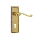 Frelan - Georgian Suite Door Handles On Backplate - Lever Lock - Polished Brass - JG1PB - Choice Handles