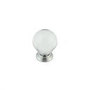 Jedo - 25mm Polished Chrome Clear Glass Ball Cupboard Knob - JH4151-25PC - Choice Handles