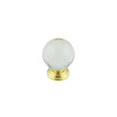 Jedo - 25mm Brass Finish Clear Glass Ball Cupboard Knob - JH4151-25PVD - Choice Handles