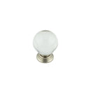 Jedo - 35mm Satin Nickel Clear Glass Cupboard Knob - JH4151-35SN - Choice Handles