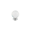Kontrax Faceted Glass Cupboard Knob 30mm Polished Chrome - JH4155-30PC - Choice Handles