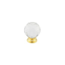 Kontrax Faceted Glass Cupboard Knob 30mm Brass Finish - JH4155-30PVD - Choice Handles