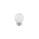 Kontrax Faceted Glass Cupboard Knob 30mm Satin Nickel - JH4155-30SN - Choice Handles