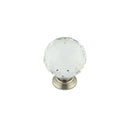 Jedo - 40mm Satin Nickel Faceted Glass Ball Knob - JH4155-40SN - Choice Handles