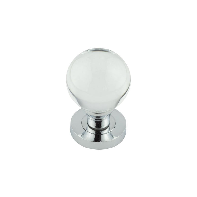 Jedo Plain Ball Glass Mortice Knob - Polished Chrome - JH4201PC