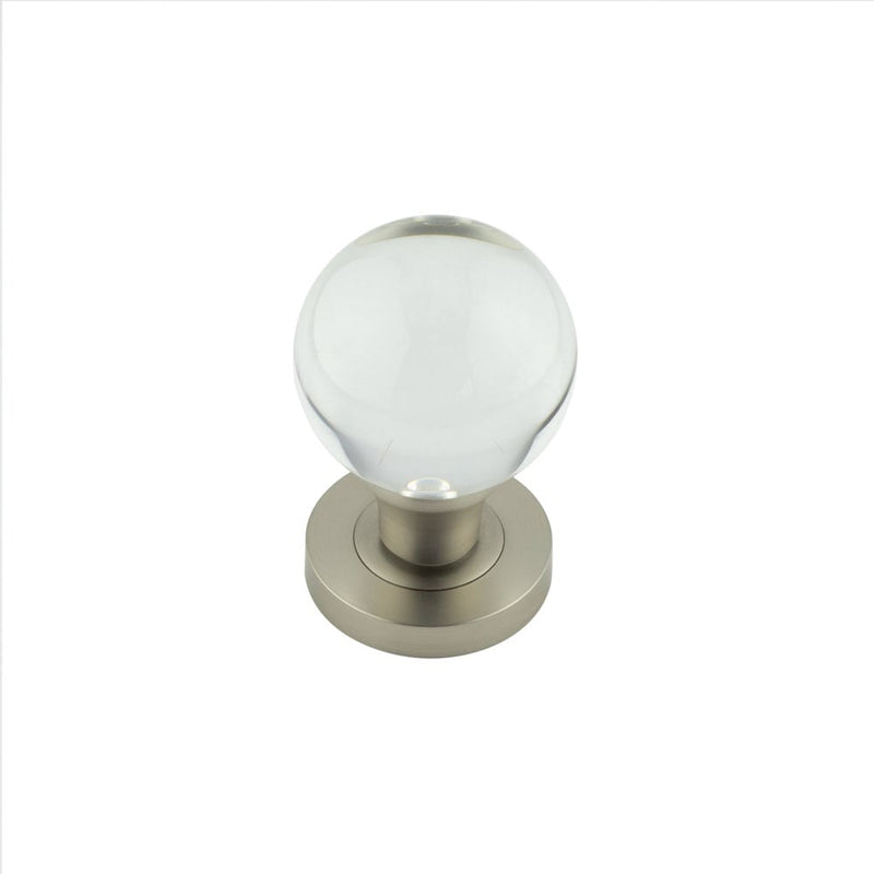 Jedo Plain Ball Glass Mortice Knob - Satin Nickel - JH4201SN