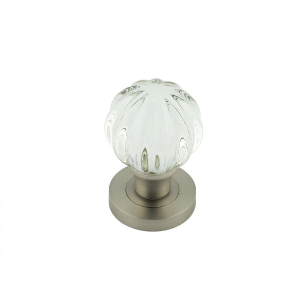 Jedo Pumpkin Glass Mortice Knob - Satin Nickel - JH4202SN