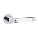Frelan - Milo Glass Door Handles On Round Rose - Polished Chrome - JH5314PC - Choice Handles