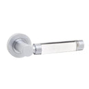 Frelan - Milo Glass Door Handles On Round Rose - Satin Chrome - JH5314SC - Choice Handles