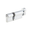 30x70mm 5 Pin Euro Profile Offset Cylinder & Turn, Keyed to Differ with 3 Keys - Satin Chrome - Choice Handles