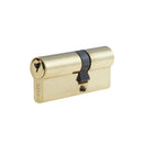 35x45mm 5 Pin Euro Profile Offset Double Cylinder, Keyed to Differ with 3 Keys - Polished Brass - Choice Handles