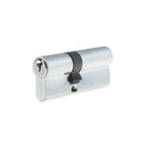 40x50mm 5 Pin Euro Profile Offset Double Cylinder, Keyed to Differ with 3 Keys - Satin Chrome - Choice Handles