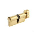 60mm 5 Pin Euro Profile Cylinder & Turn, Keyed to Differ with 3 Keys - Polished Brass - JL-60EPCTPB - Choice Handles
