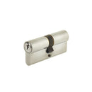 60mm 5 Pin Euro Profile Double Cylinder, Keyed to Differ with 3 Keys - Satin Chrome - JL-60EPDSC - Choice Handles