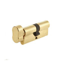 90mm 5 Pin Euro Profile Cylinder & Turn, Keyed to Differ with 3 Keys - Polished Brass - JL-90EPCTPB - Choice Handles