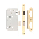 Jedo 78mm Din Bathroom Locks 60mm Backset Radiused Satin Brass - JL-DB60RSB - Choice Handles