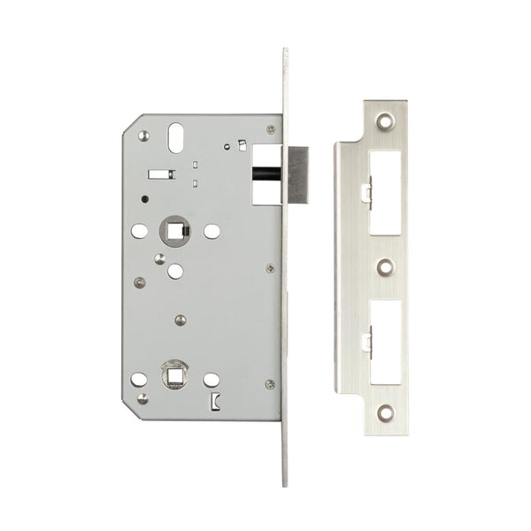 Jedo 72mm Din Bathroom Locks 60mm backset Satin Stainless Steel - JL-DB60SSS - Choice Handles