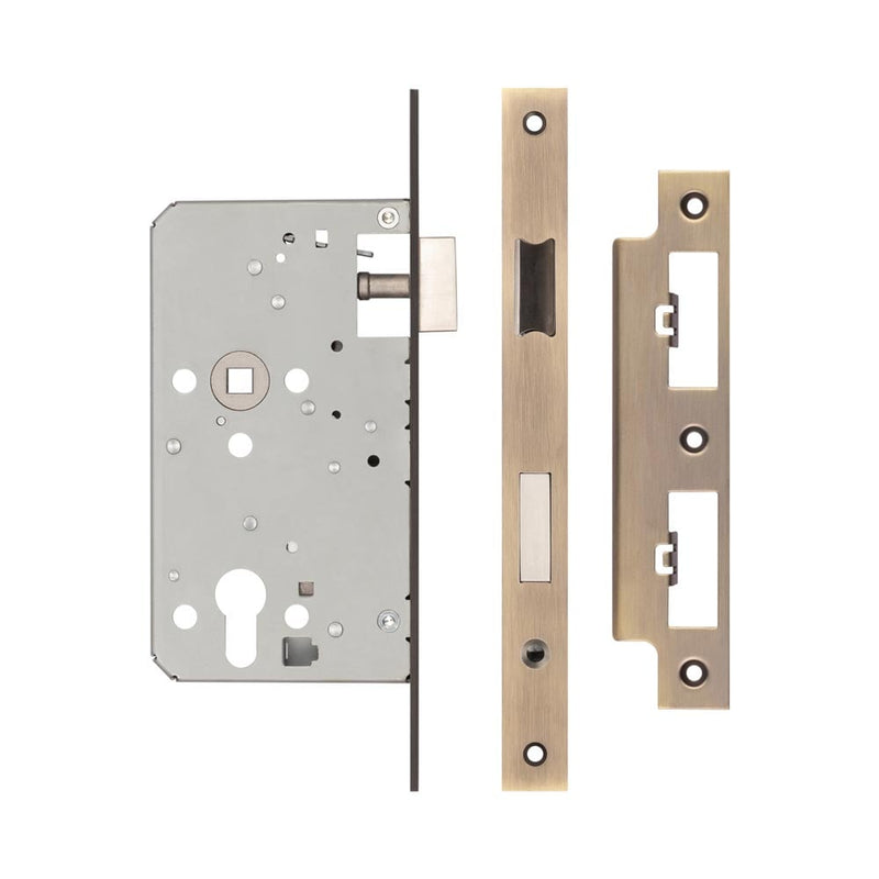 72mm Antique Brass Din Euro Escape Lock 60mm Backset - JL-DE60AB