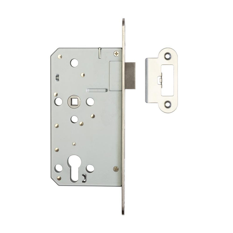 Jedo 72mm Din Escape Locks 60mm backset radiused Satin Stainless Steel - JL-DE60RSSS - Choice Handles