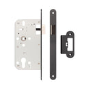 72mm Black Din Euro Latch Radiused 60mm Backset - JL-DL60RMB - Choice Handles