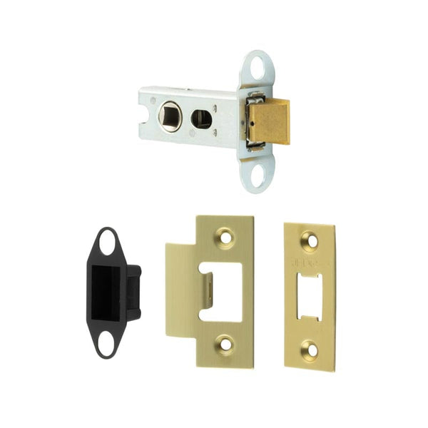 Jedo Heavy Duty Tubular Latches - 45 Degree Short Travel 64mm Satin Brass - JL-HDT64SB - Choice Handles