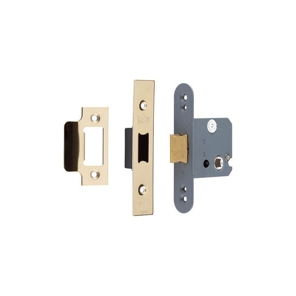 Frelan - Heavy Double Sprung Boxed Mortice Latch 63mm - Polished Brass - JL1040PVD - Choice Handles