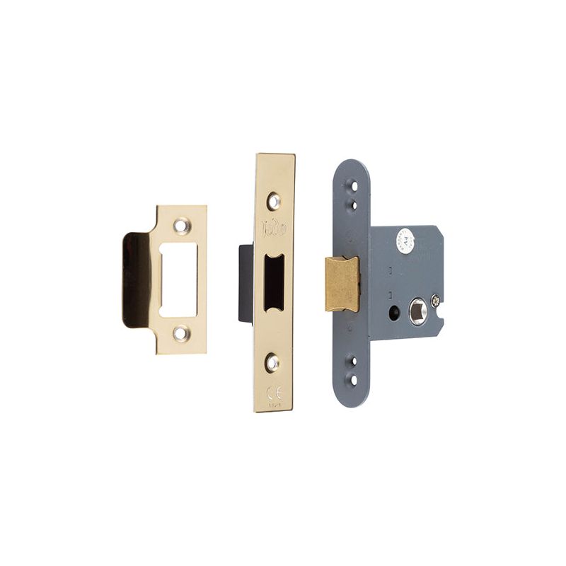 Frelan - Heavy Double Sprung Boxed Mortice Latch 63mm - Polished Brass - JL1040PVD - Choice Handles