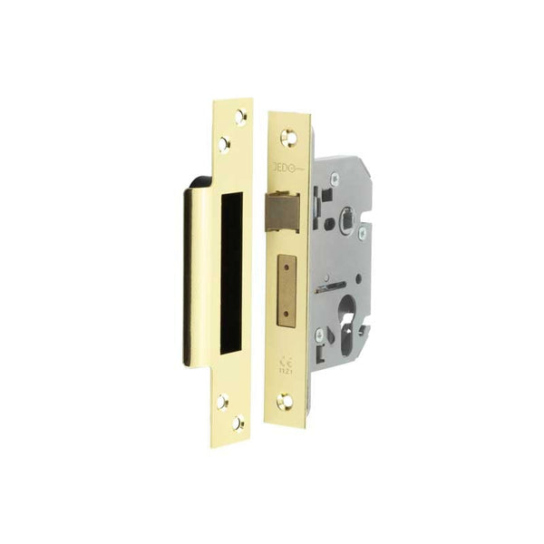 Jedo Euro Profile Sashlocks 65mm Polished Brass - JL1050PB - Choice Handles