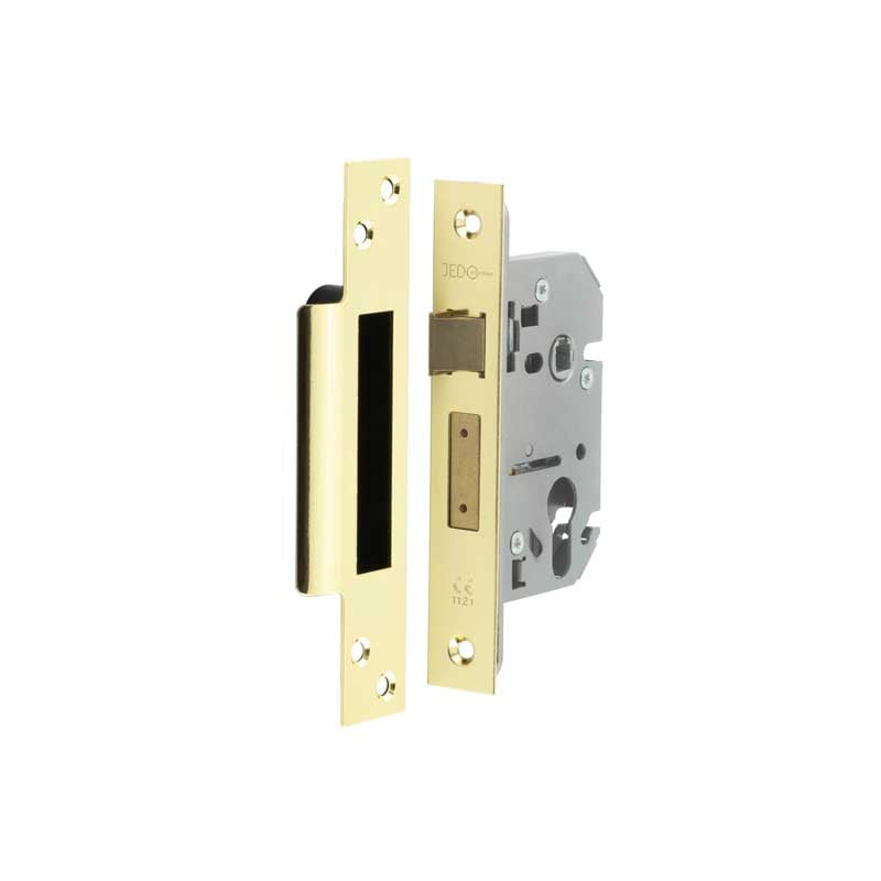 Jedo Euro Profile Sashlocks 65mm Polished Brass - JL1050PB - Choice Handles