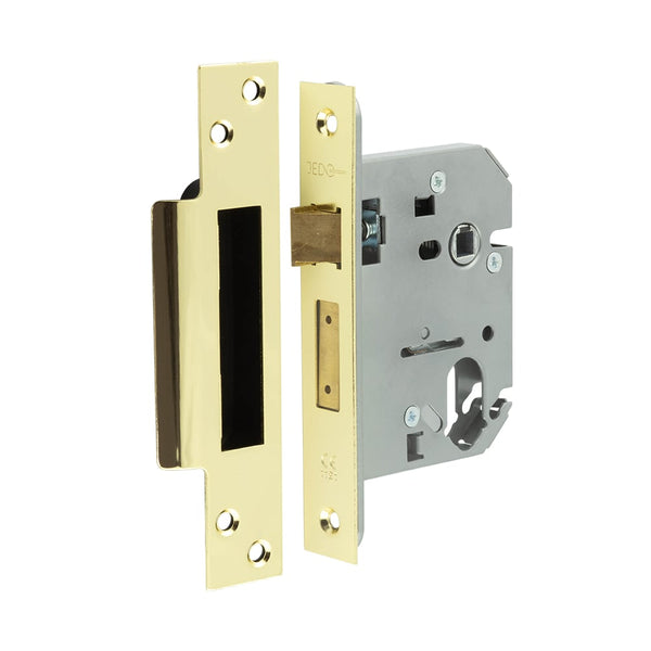 Jedo Oval Profile Sashlocks 76mm Polished Brass - JL1053PB - Choice Handles