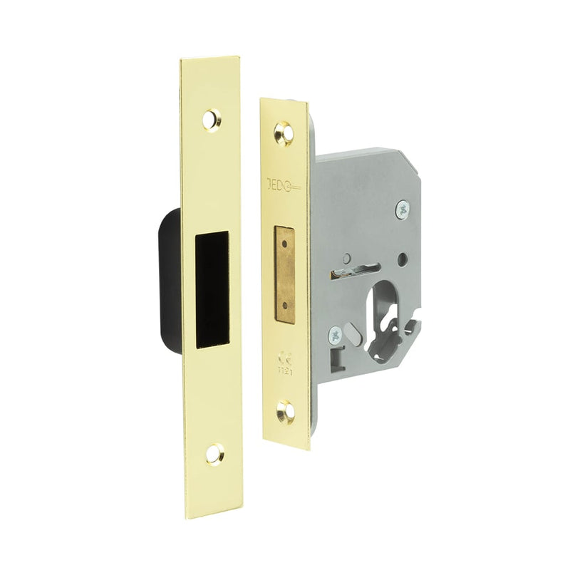 Jedo Oval Profile Deadlocks 65mm Polished Brass - JL1062PB - Choice Handles