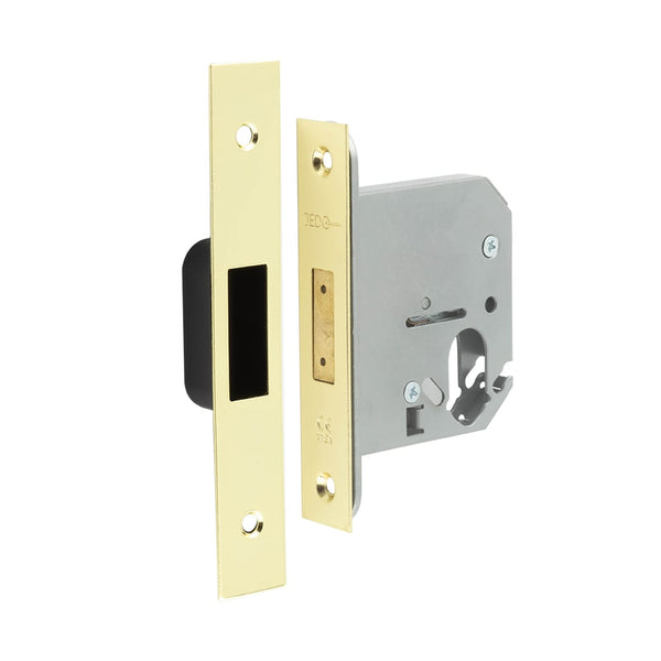 Jedo Oval Profile Deadlocks 76mm Polished Brass - JL1063PB - Choice Handles