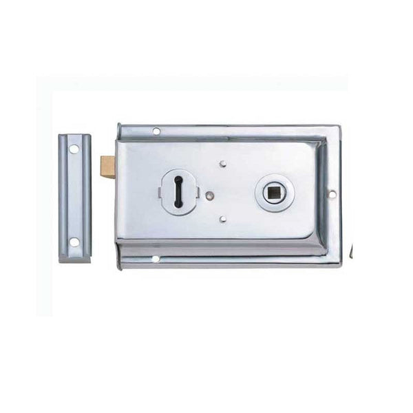 Reversible Rim Lock 152x102mm Polished Chrome - JL186PC - Choice Handles