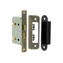 Frelan - Jedo Kontrax Bathroom locks with Square Forend & Radiused Strike Plate 65mm - Antique Brass - JL450AB - Choice Handles