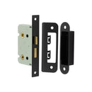 Frelan - Jedo Kontrax Bathroom locks with Square Forend & Radiused Strike Plate 65mm - Black - JL450BL - Choice Handles