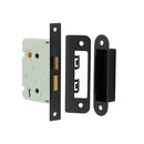Frelan - Jedo Kontrax 2 Lever Sashlocks with Square Forend & Radiused Strike Plate 76mm - Black - JL480BL - Choice Handles