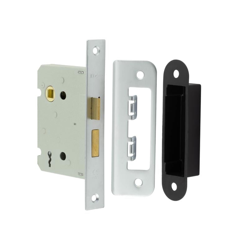 Jedo Kontrax 2 Lever Sashlocks with Square Forend & Radiused Strike Plate 76mm Satin Nickel - JL480SN - Choice Handles