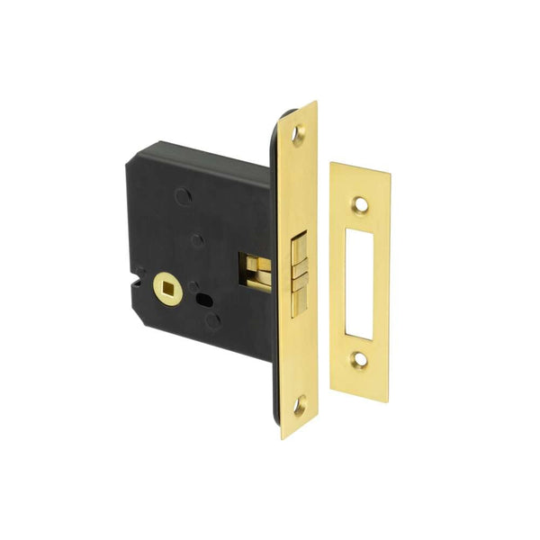 Jedo Sliding Door Bathroom Lock Polished Brass - JL840PB - Choice Handles