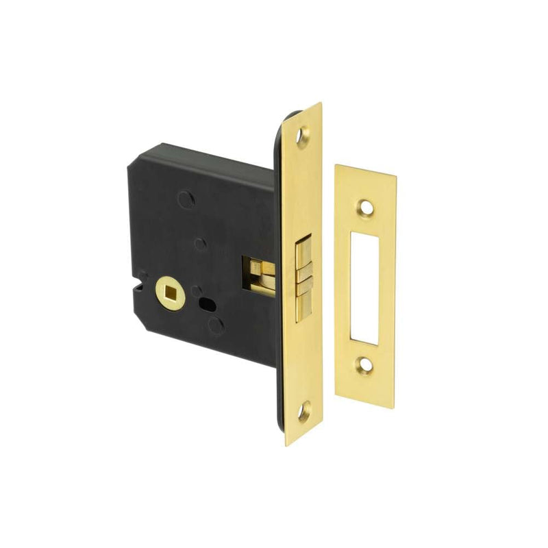 Jedo Sliding Door Bathroom Lock Polished Brass - JL840PB - Choice Handles