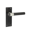 Frelan - Nero T-Bar Knurled Door Handle on Latch Backplate - Matt Black - JMB100 - Choice Handles