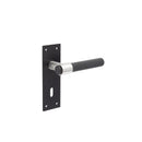 Frelan - Nero T-Bar Knurled Door Handle on Lock Backplate - Matt Black - JMB101 - Choice Handles