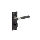 Frelan - Nero T-Bar Knurled Door Handle on Bathroom Backplate - Matt Black - JMB102 - Choice Handles